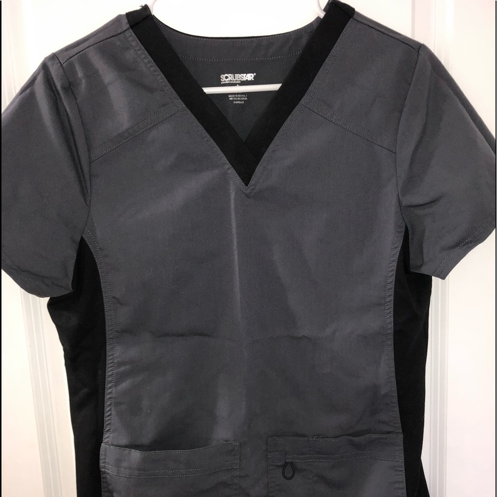 Scrubstar scrub set gray/grey black yoga pant